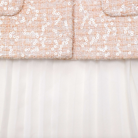 self-portrait Sequin Boucle Chiffon Midi Dress US2 - MSRP $670 - NWT - Picture 10 of 10